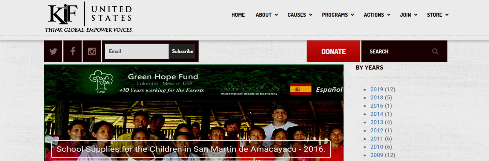 Green Hope Colombia partnership with KIF - Koyamada International Foundation.
